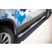 Руссталь VGT-0009922 пороги труба d76 с накладками (вариант 2) на Volkswagen Tiguan Sport & Style (Trend & Fun) 2011-