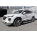 Slitkoff AL-HSFT1804 пороги алюминиевые "Luxe Silver" 1800 серебристые Hyundai Santa Fe (2018)
