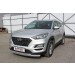 Slitkoff HT18001S защита переднего бампера d57+ d42 двойная серебристая Hyundai Tucson (2018)