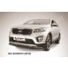 Slitkoff KS15-002B защита переднего бампера d57+ d42 двойная черная KIA Sorento (2015)