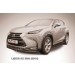 Slitkoff LNX004B защита переднего бампера d57+ d42 двойная радиусная черная Lexus NX 300h