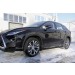 Slitkoff LRX15-004B защита порогов d76 труба с проступями черная Lexus RX350 (2015)