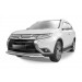 Slitkoff MOUT15-002 защита переднего бампера d57+ d42 двойная Mitsubishi Outlander (2015) рестайлинг