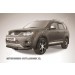 Slitkoff MXL004B защита переднего бампера d76+ d57 двойная черная Mitsubishi Outlander XL (до 2010)
